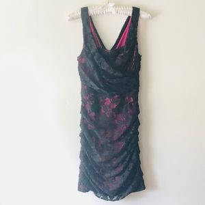 Express Black and pink lace dress size 2
